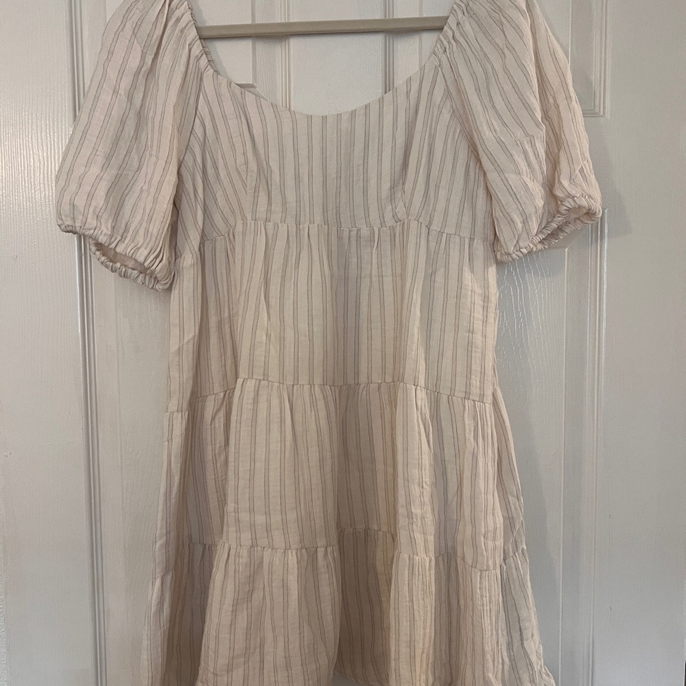 Striped Cream Mini Dress